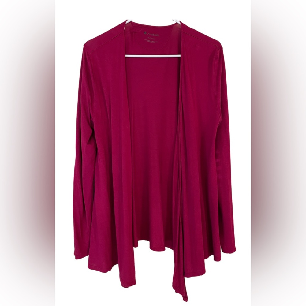 Arabella Open Front Long Cardigan Dark Academia Medium Red Burgundy Holiday Cozy